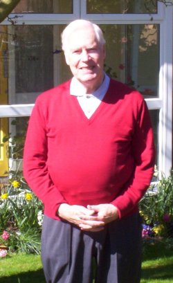 Doug Rawlinson pictured in his garden in Radley in 2006