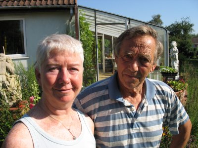 Denis and Jenny Standen pictured in their garden in Lower Radley, August 2006