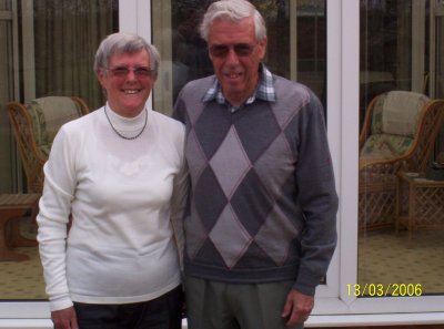 Eric and Joy Riley pictured in their garden in Radley in March 2006