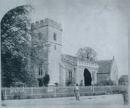 B&W photograph of St James the Great Church, Radley, taken in the 1880s