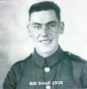 B&W photograph of Bill Small taken in 1938 in his Territorial Army uniform