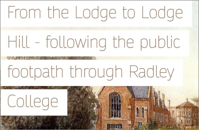 Screenshot of part of the entry point to the presentation on Microsoft Sway of 'From the Lodge to Lodge Hill - following the public footpath through Radl;ey College'